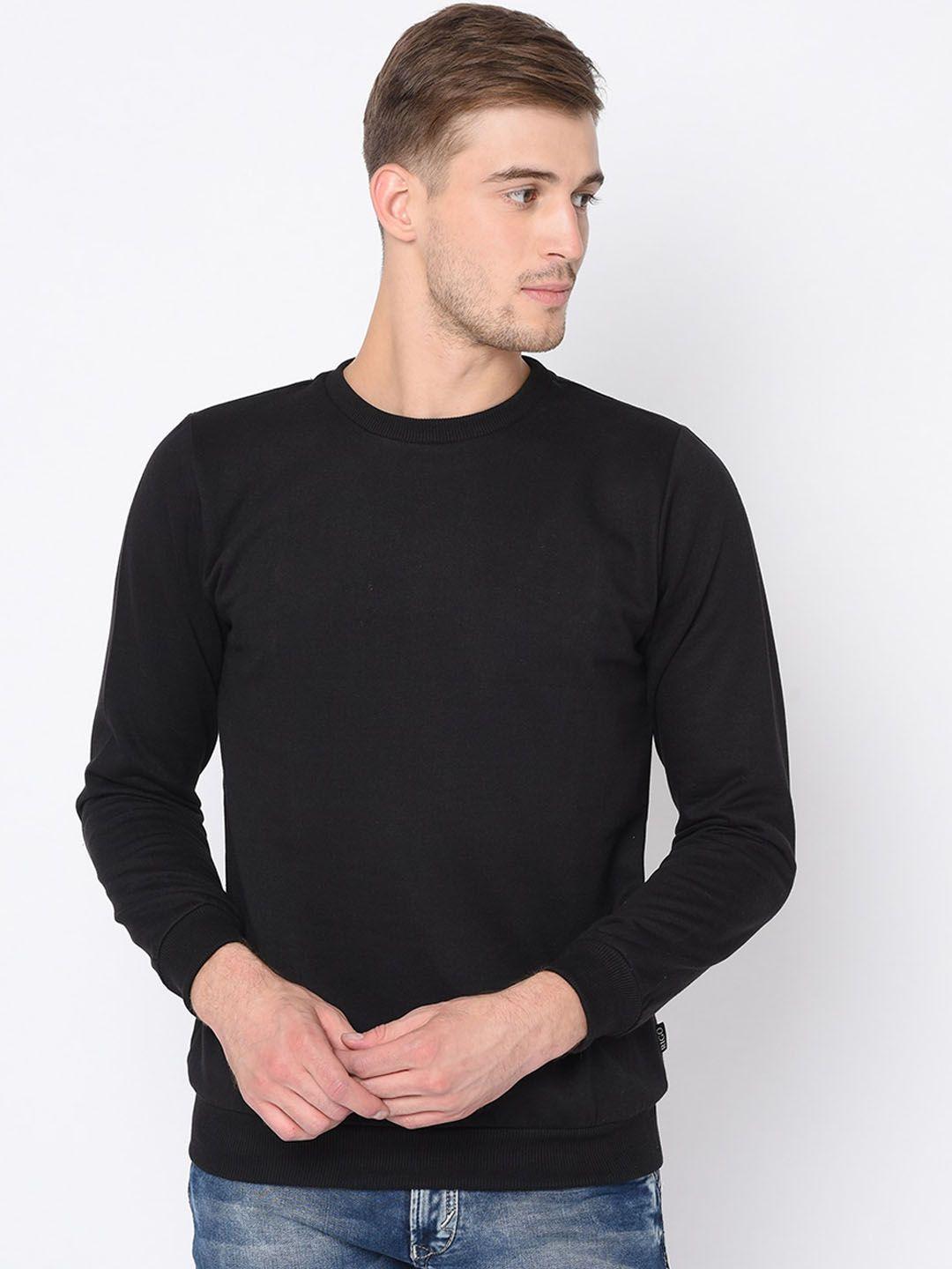 rigo men black solid sweatshirt