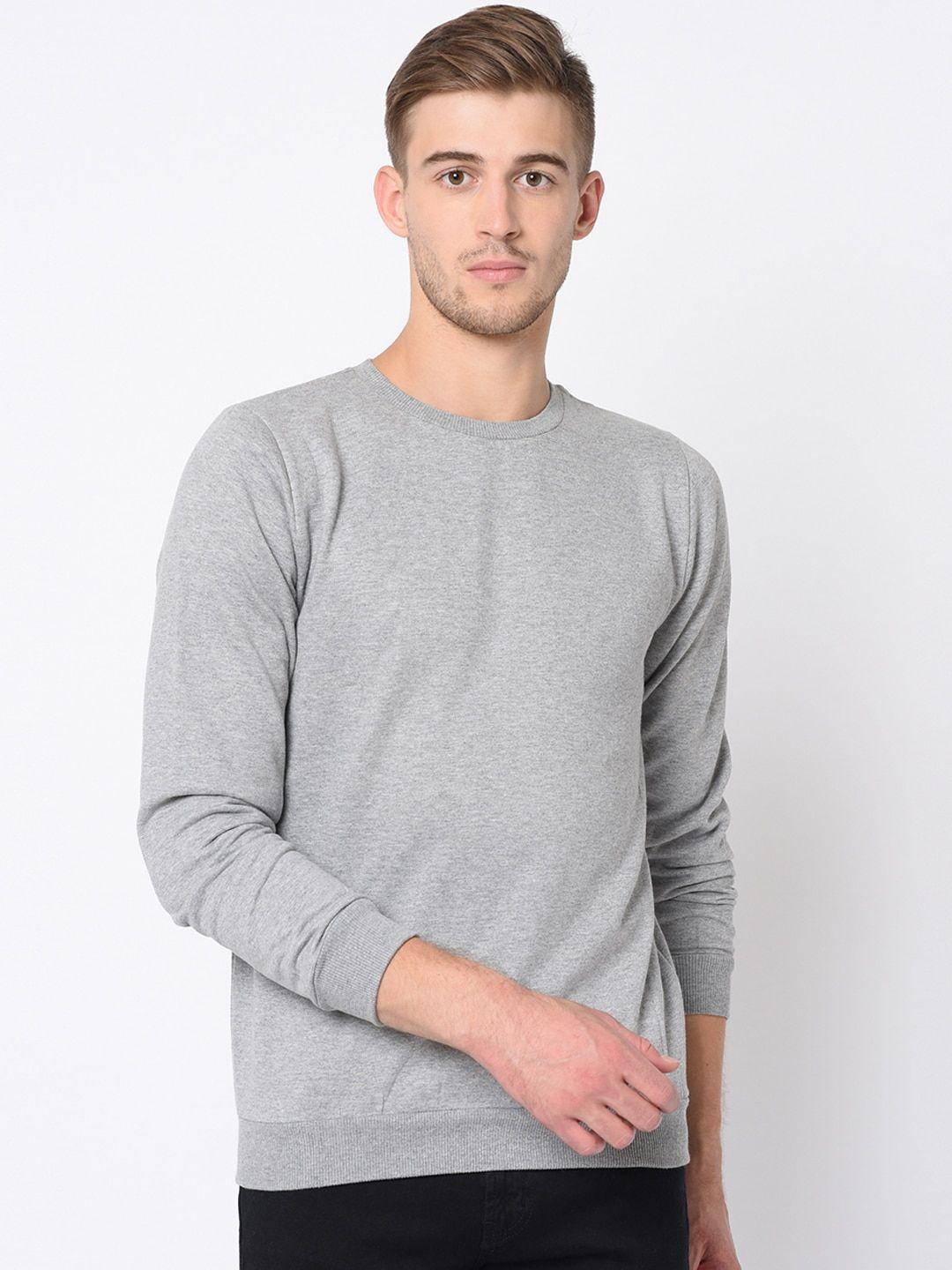 rigo men grey solid sweatshirt