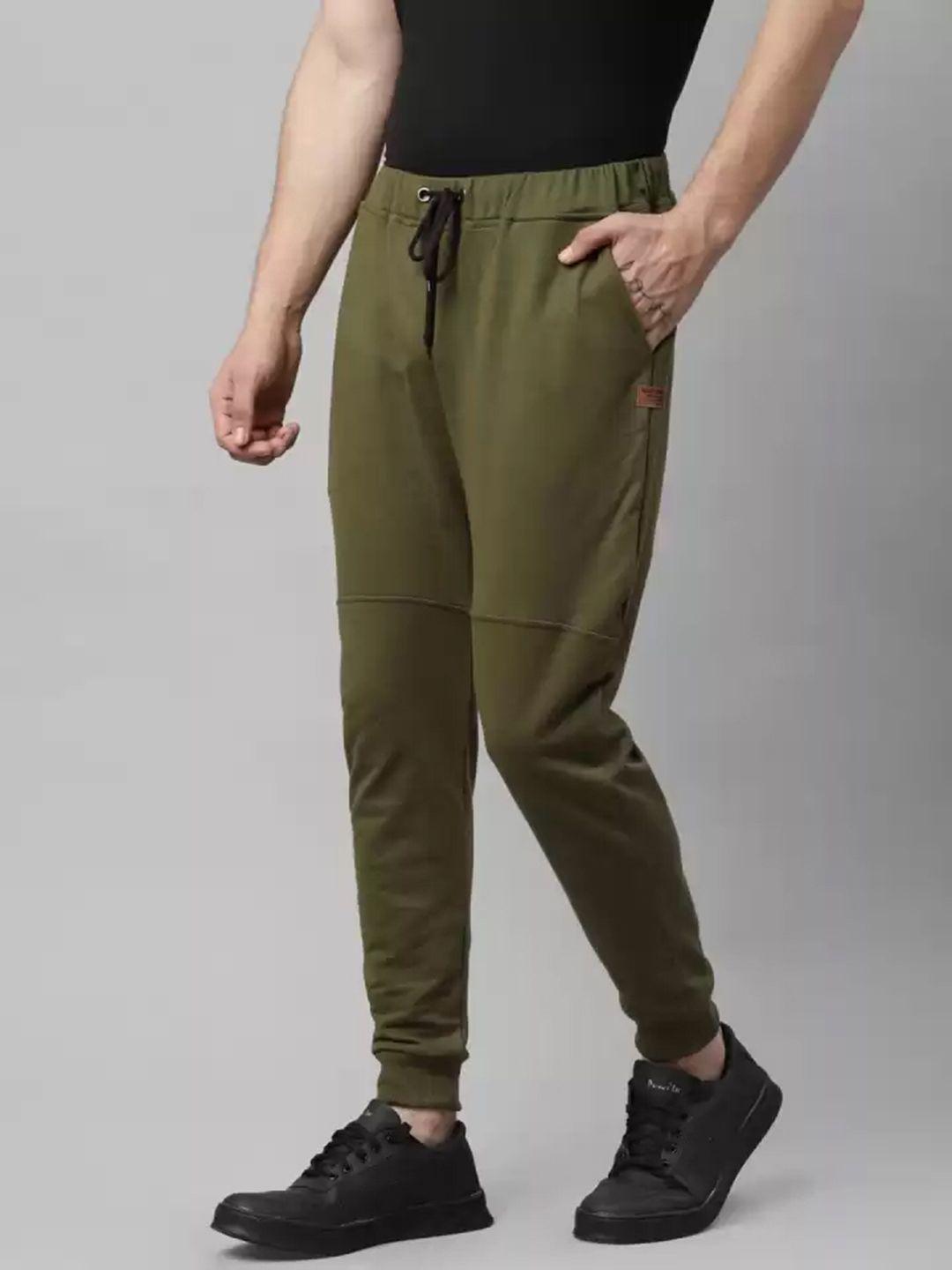 rigo men olive solid track pants