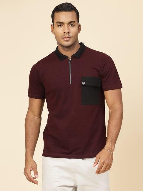 rigo men wine oversized polo t-shirt