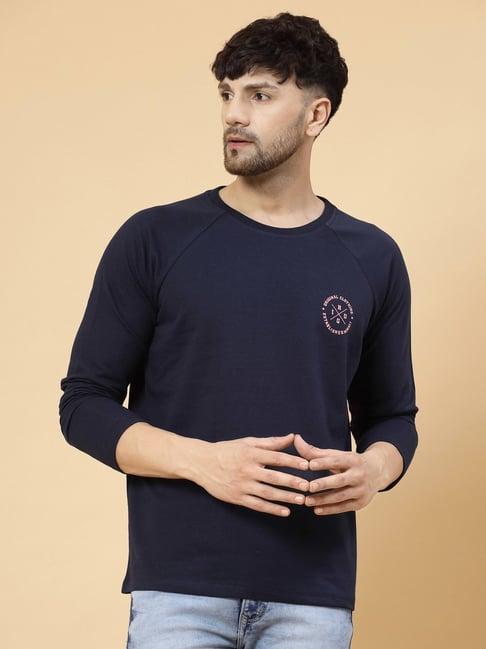 rigo navy regular fit oversized crew t-shirt