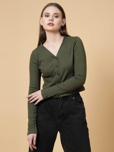 rigo olive crop top