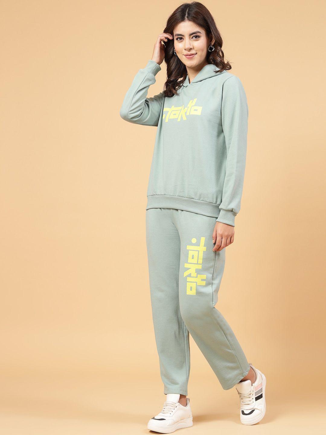 rigo printed oversized fleece sweatshirt & trousers