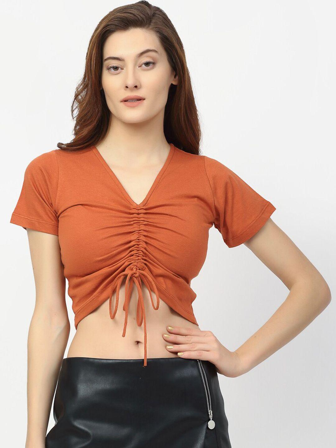 rigo rust brow fitted cotton crop top