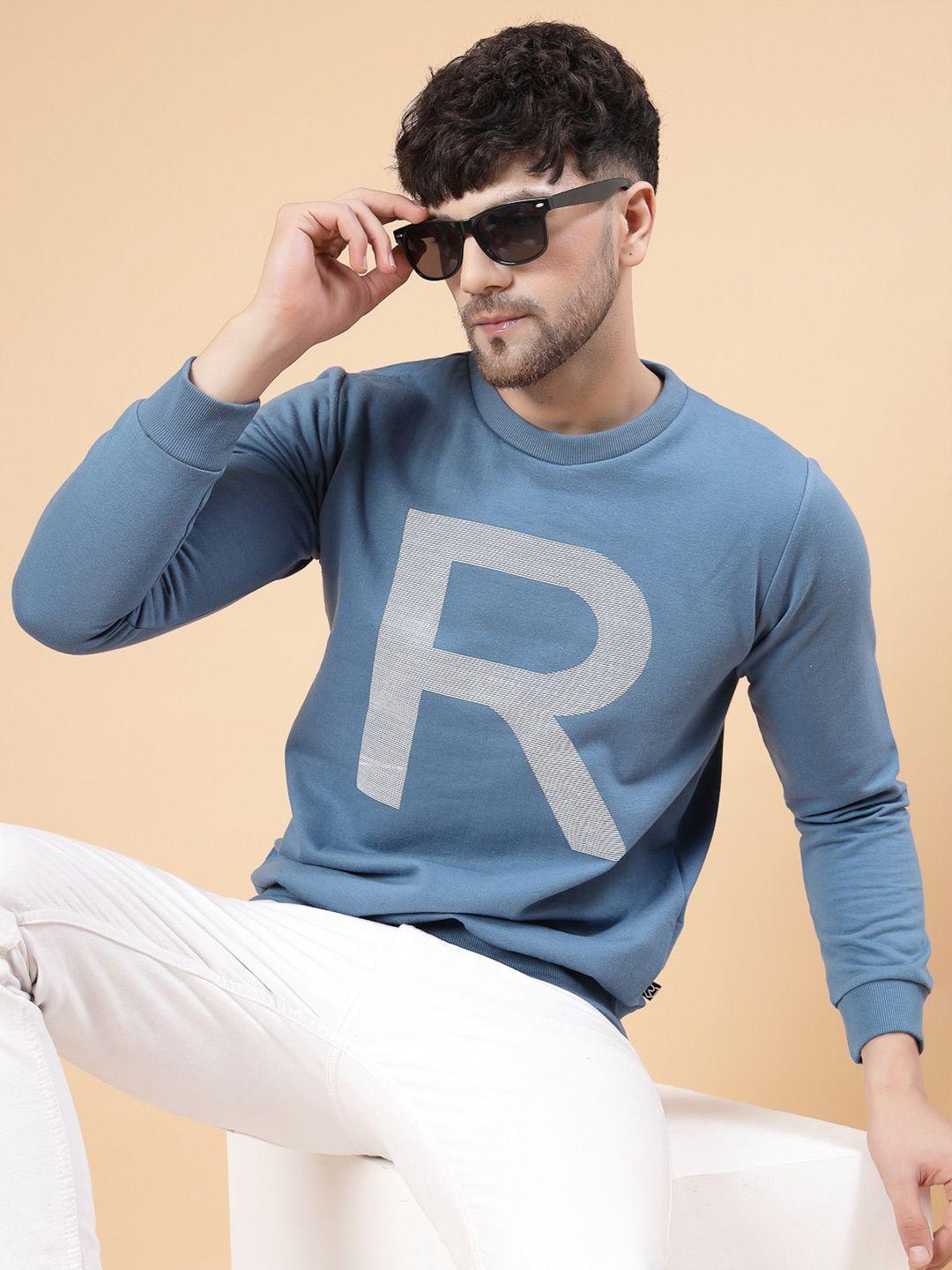 rigo typography printed fleece pullover