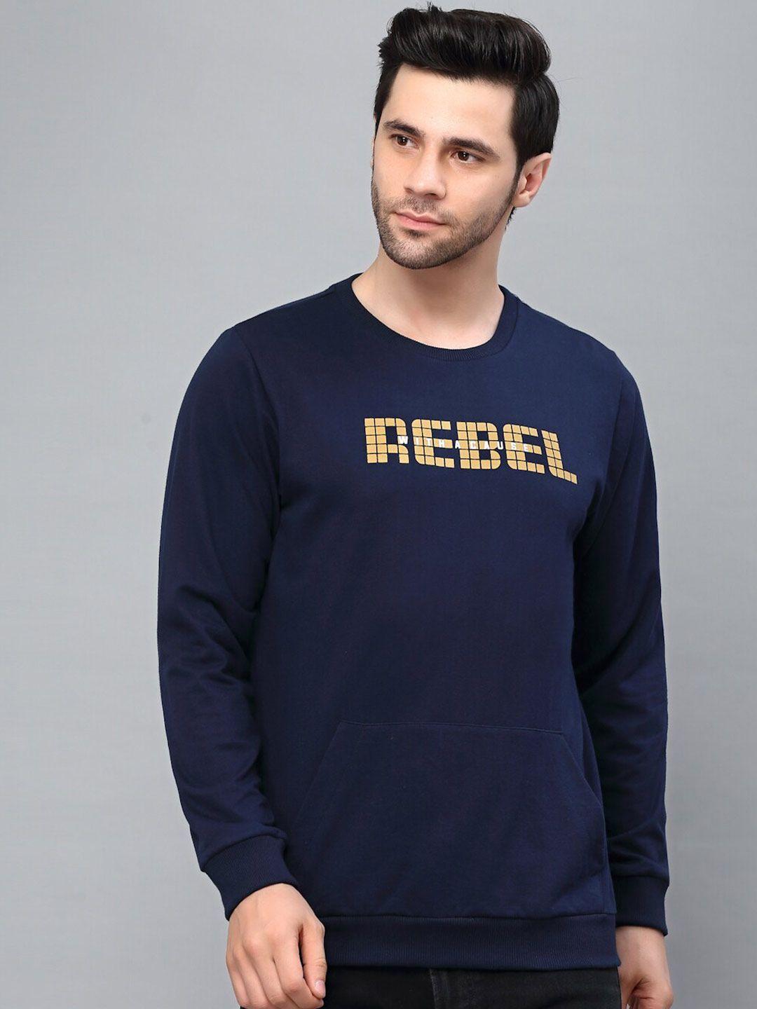 rigo typography printed fleece pullover