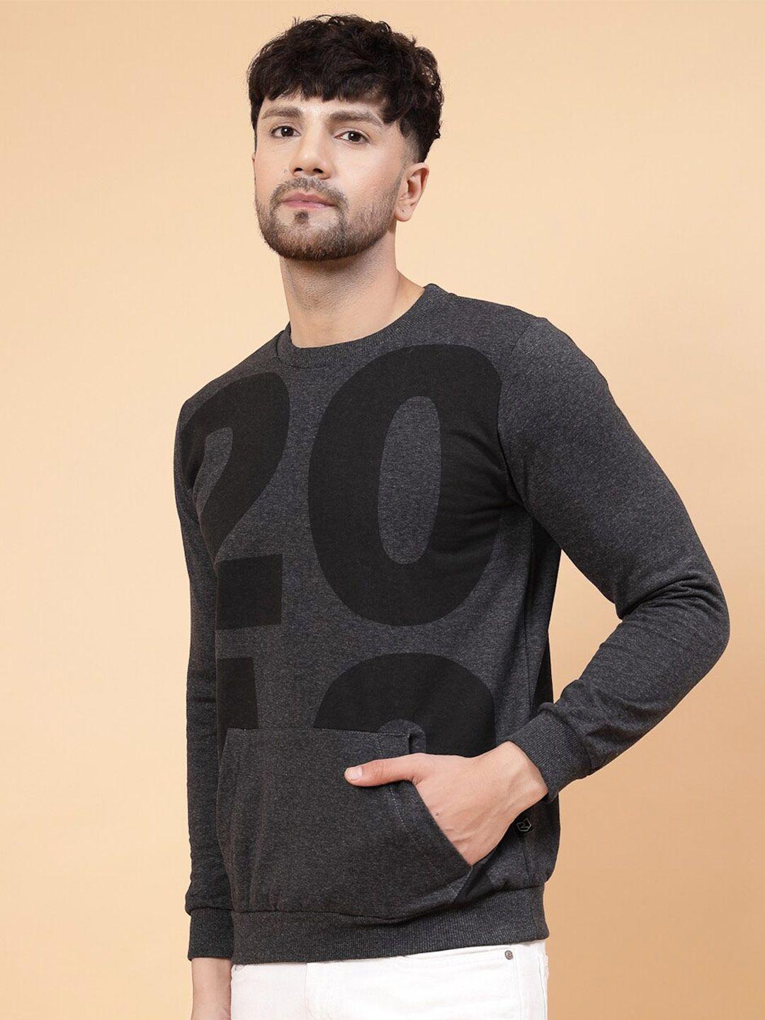 rigo typography printed fleece sweatshirt