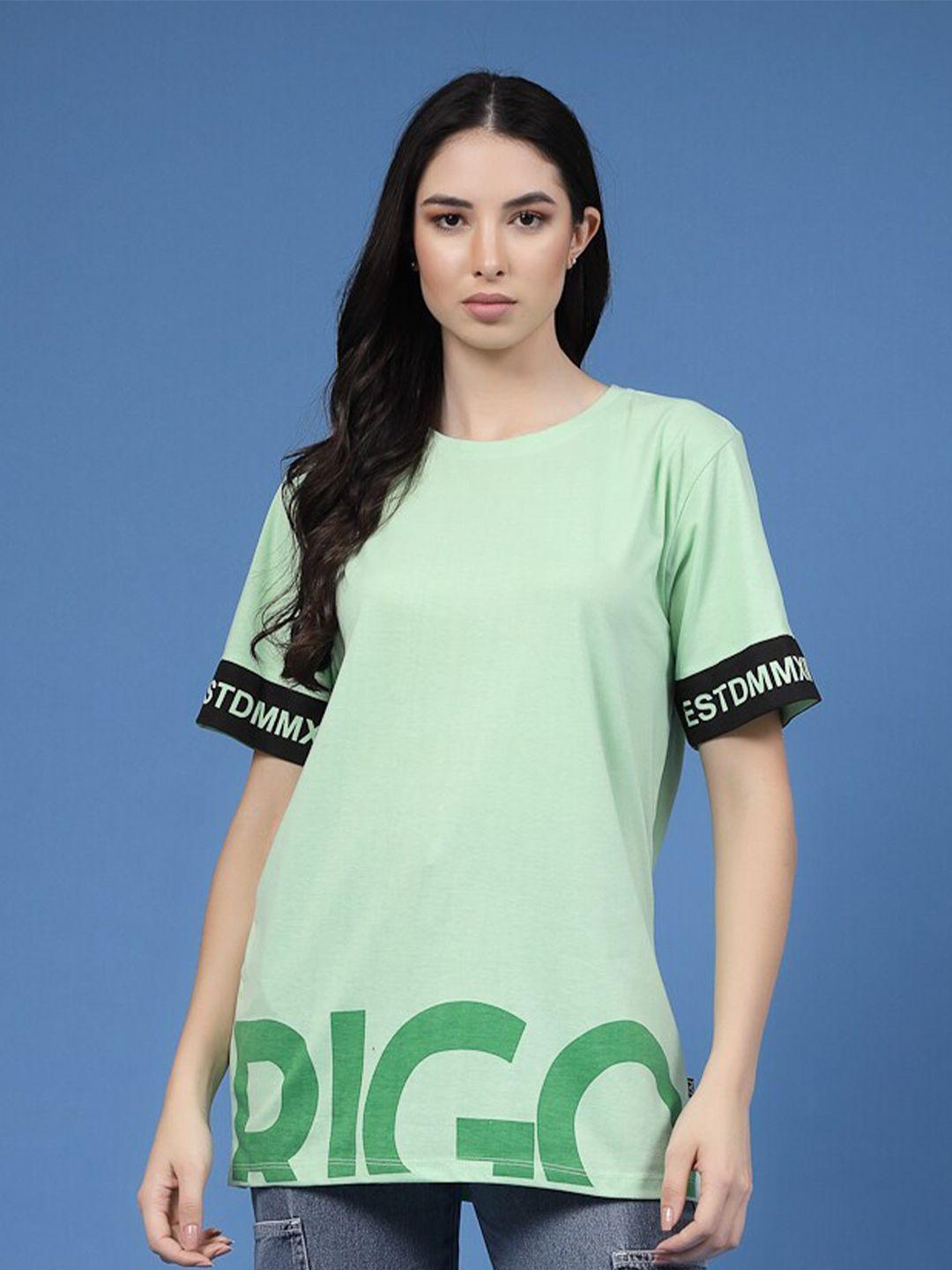 rigo typography printed oversized cotton t-shirt