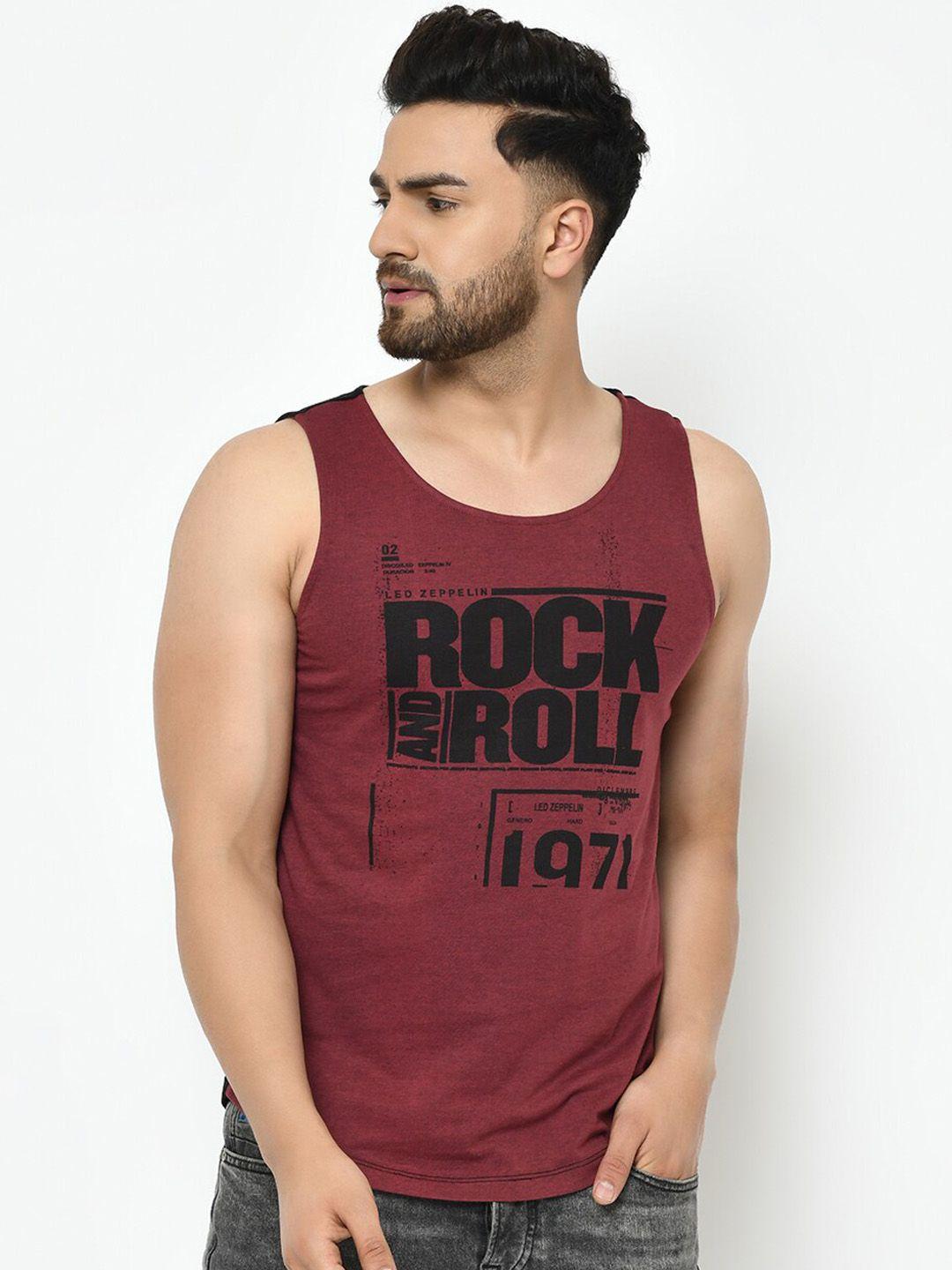 rigo typography printed slim-fit cotton innerwear tank vests