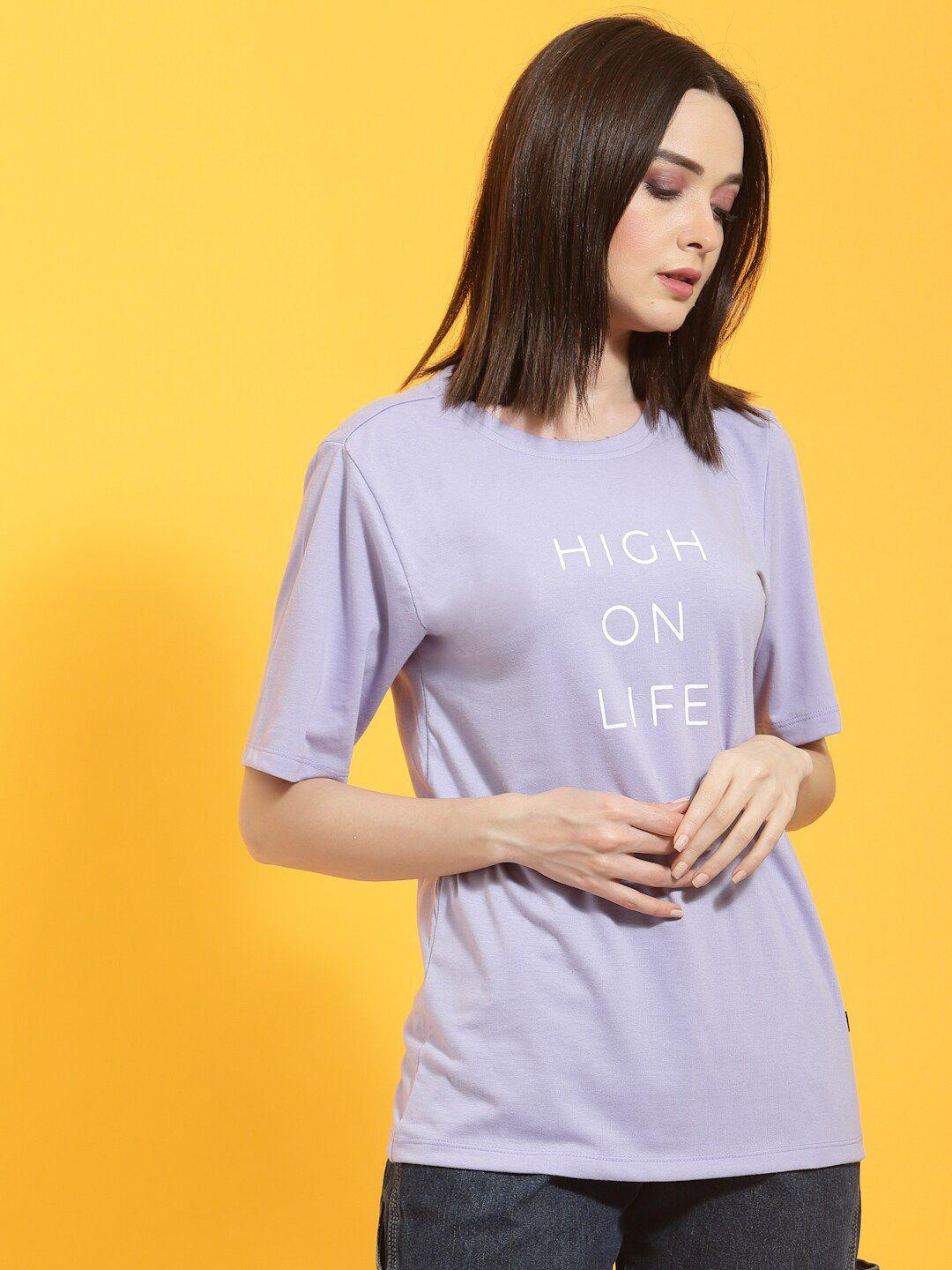 rigo typography round neck pure cotton oversized t-shirt