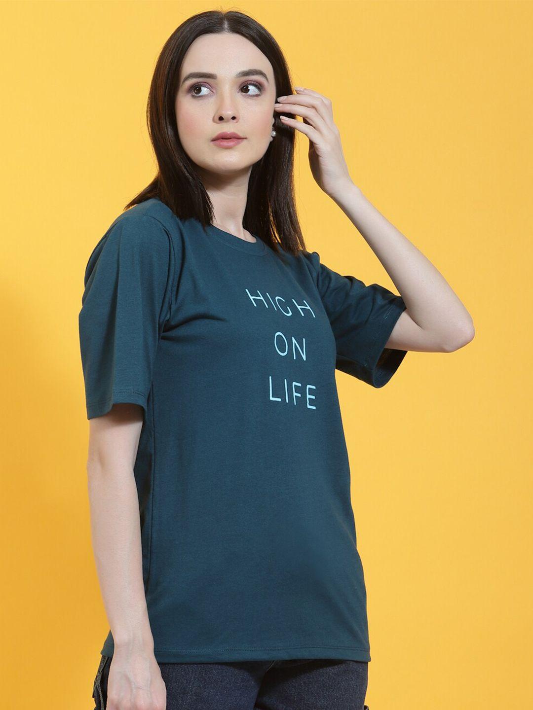 rigo typography round neck pure cotton oversized t-shirt