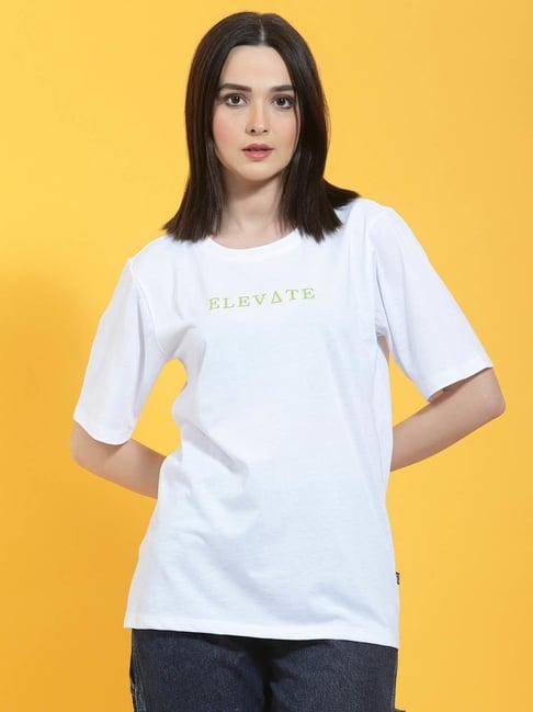 rigo white printed oversized t-shirt