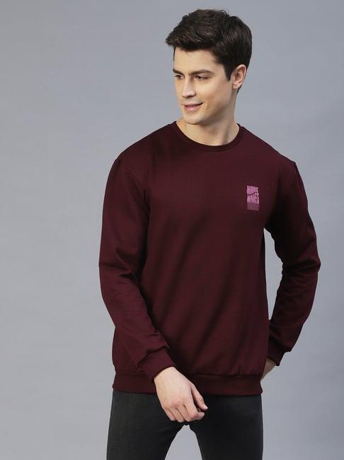 rigo wine round neck oversize regular fit sweatshirt