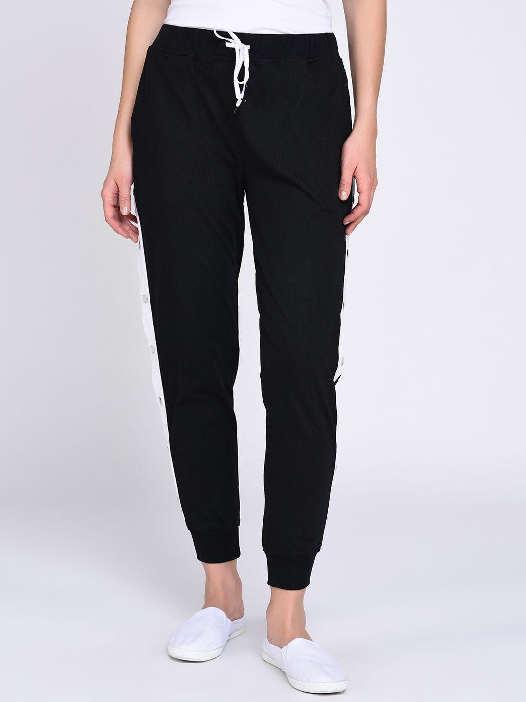 rigo women black solid joggers