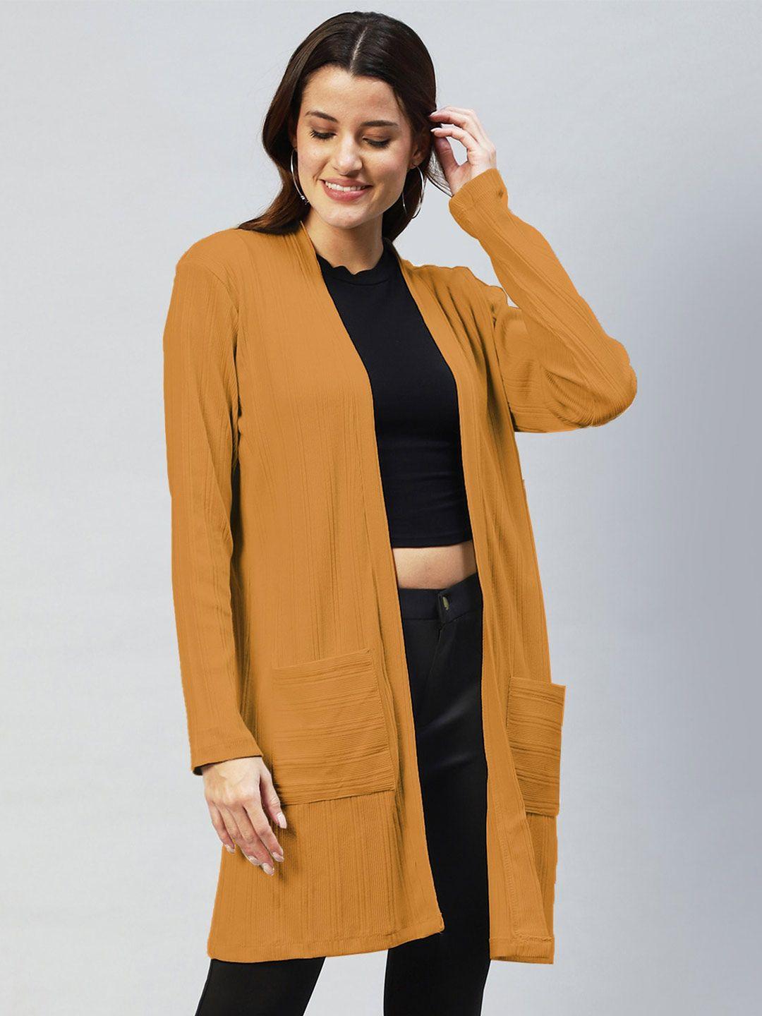 rigo women brown longline shrug