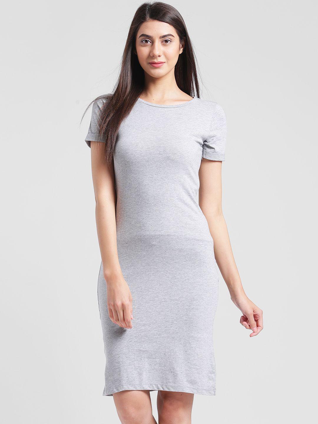 rigo women grey solid t-shirt dress