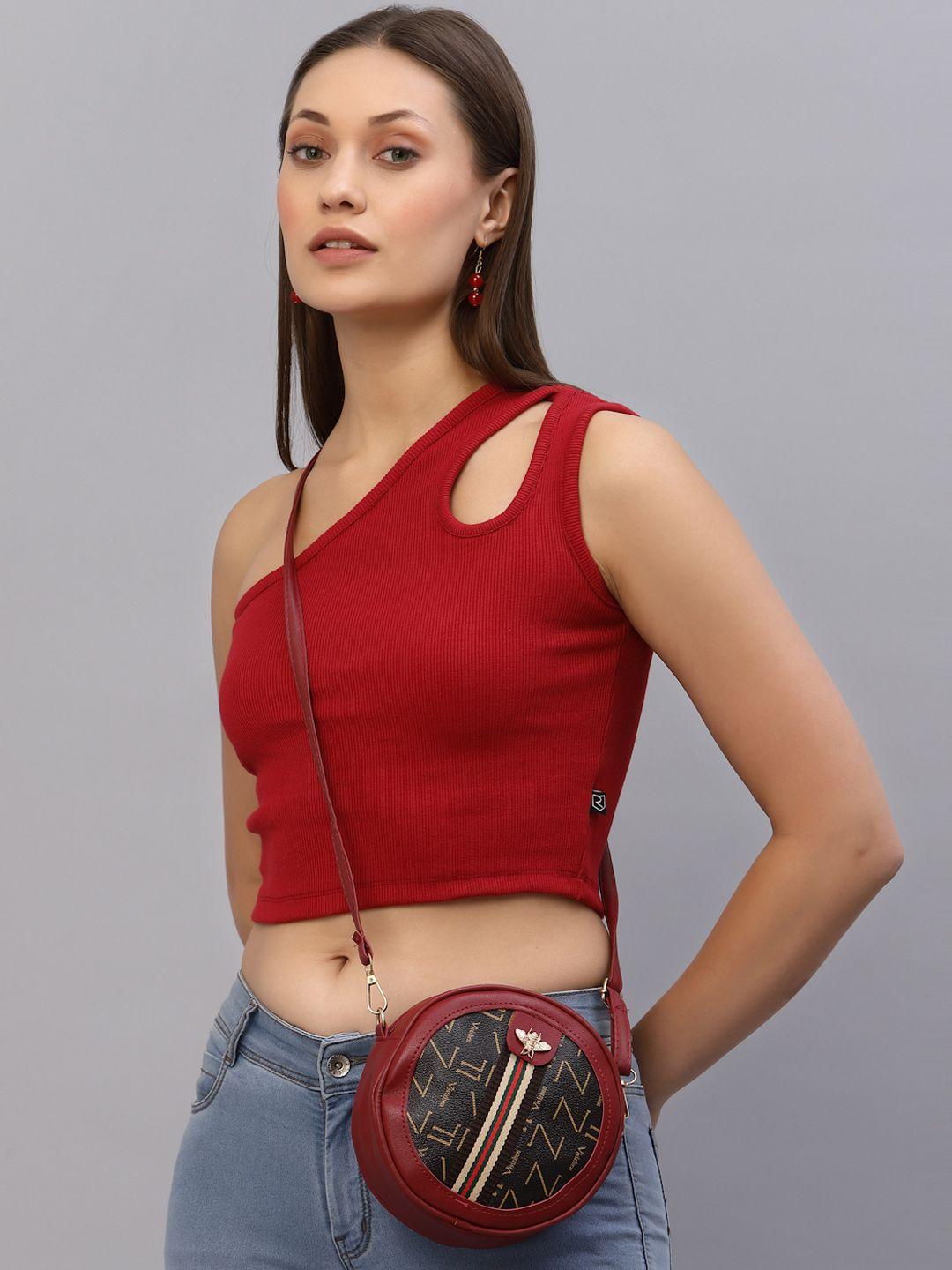 rigo women red one shoulder crop top