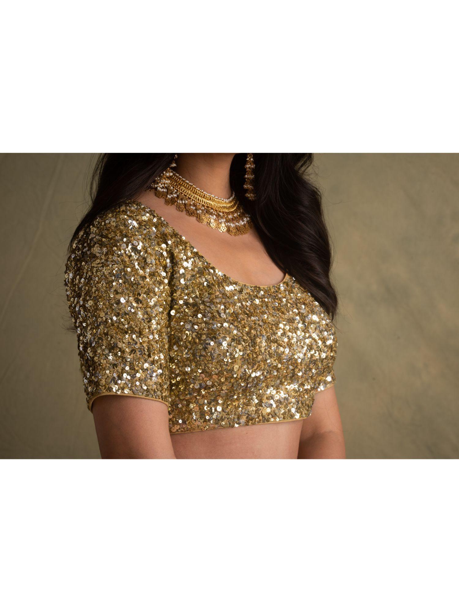rika gold sequin blouse