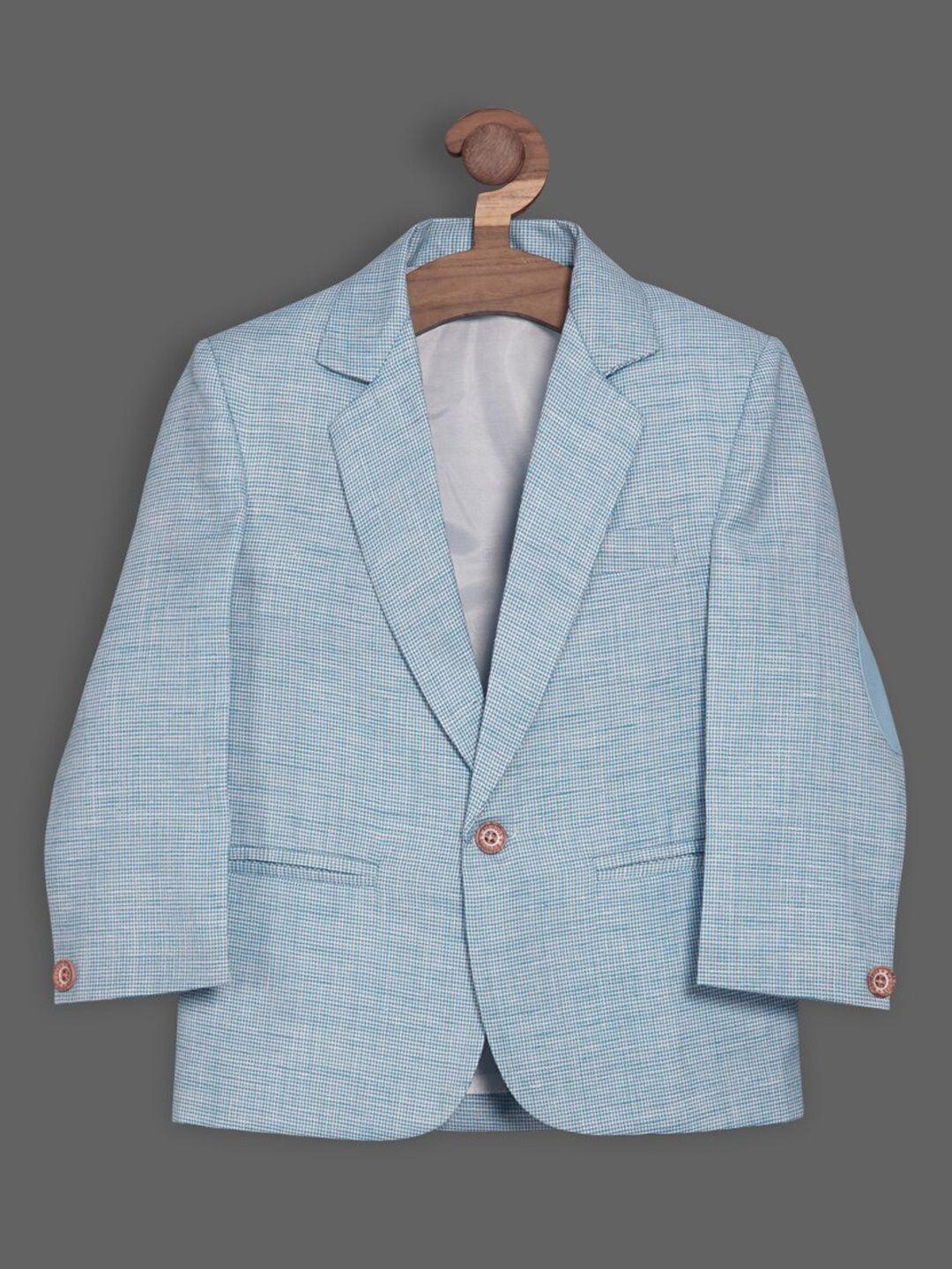 rikidoos boys checked tailored fit single-breasted blazer