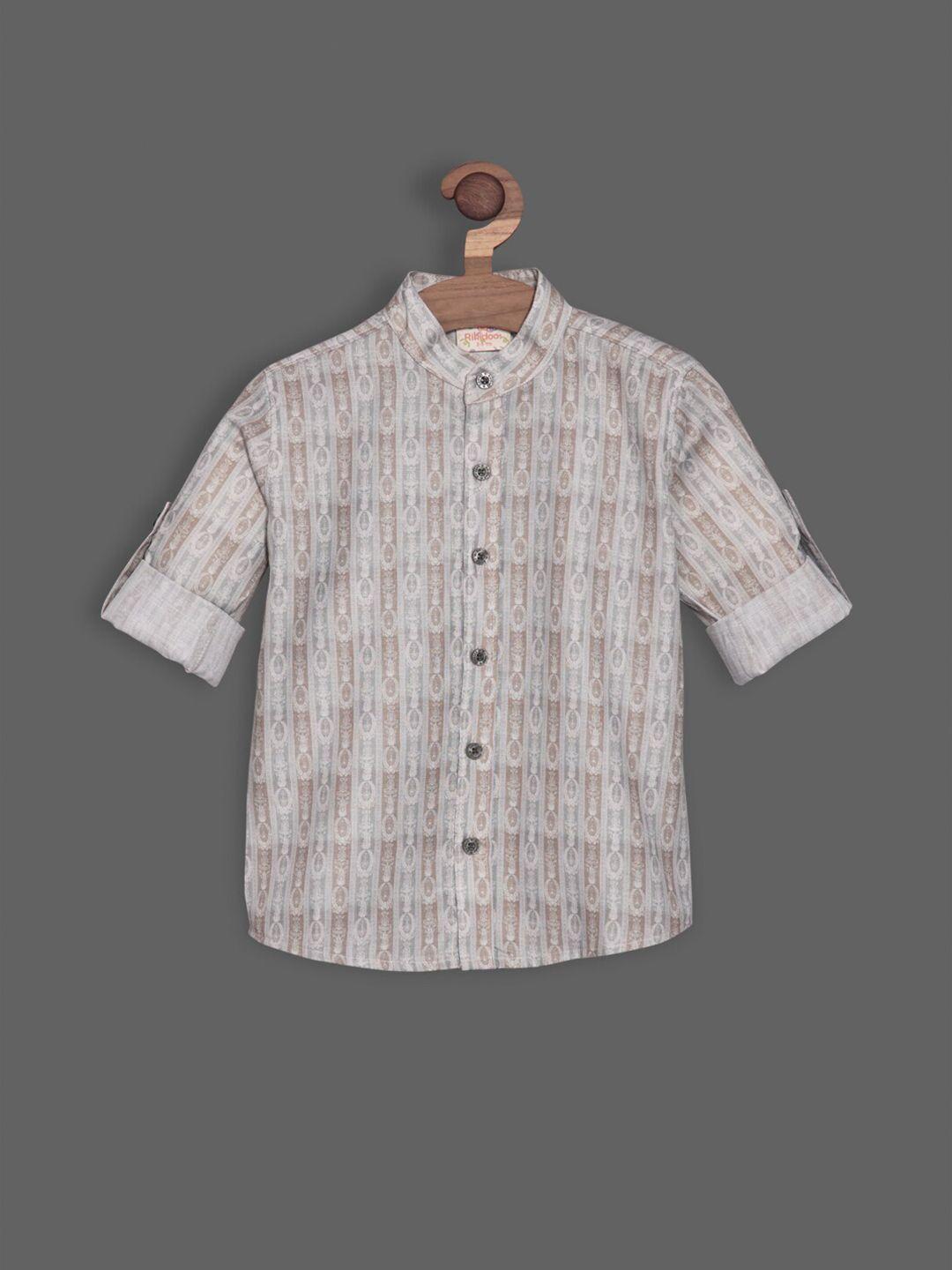 rikidoos boys printed casual cotton shirt