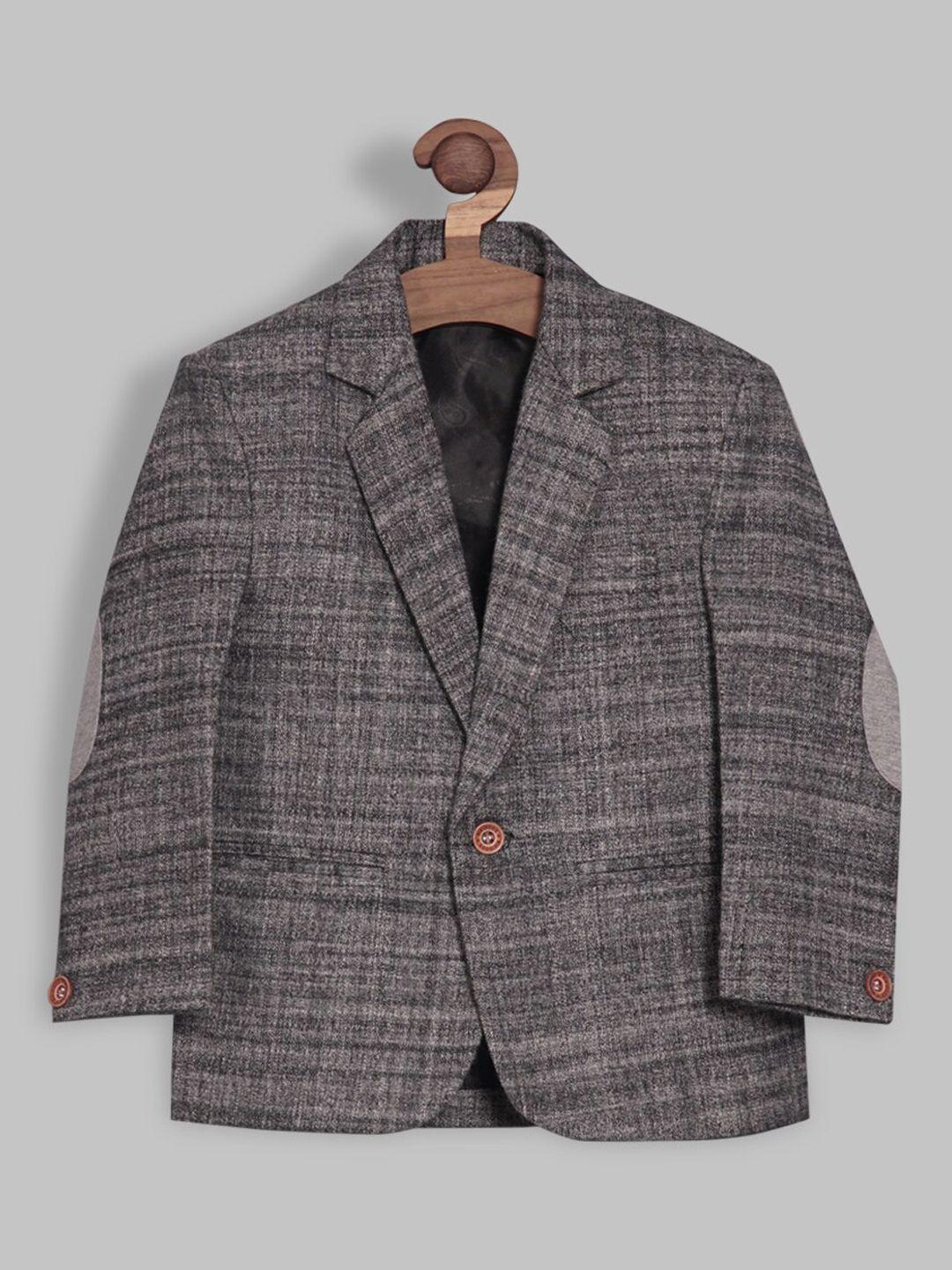 rikidoos boys self design single-breasted cotton tailored fit blazer