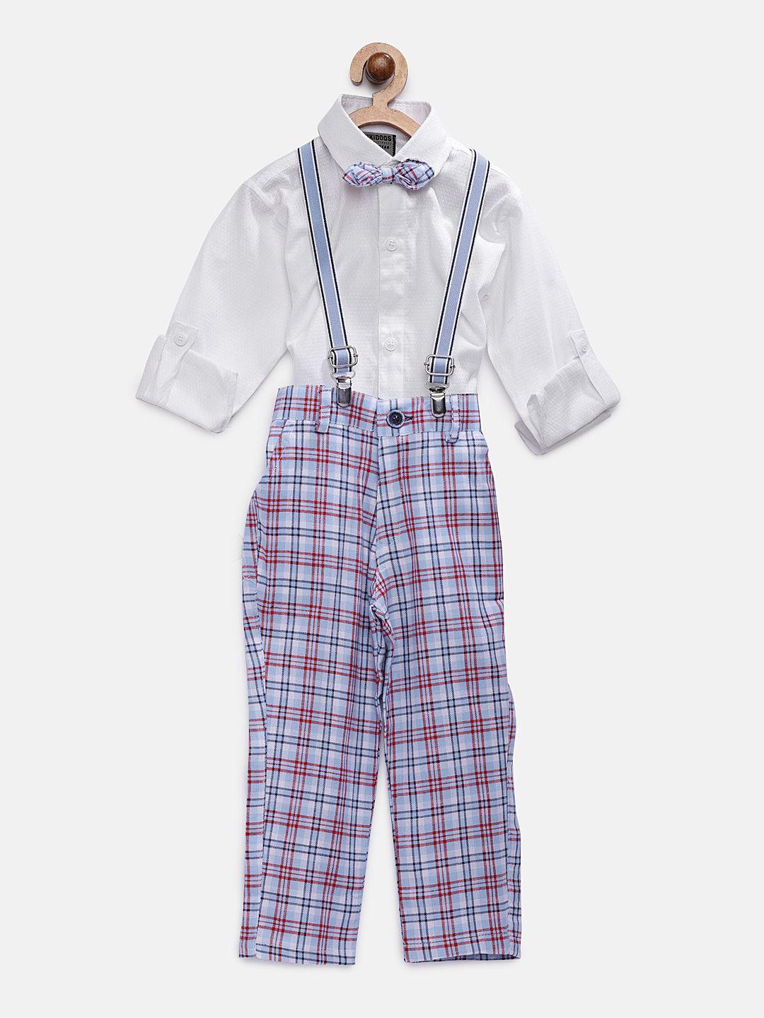 rikidoos-boys-white-&-blue-solid-shirt-with-trousers
