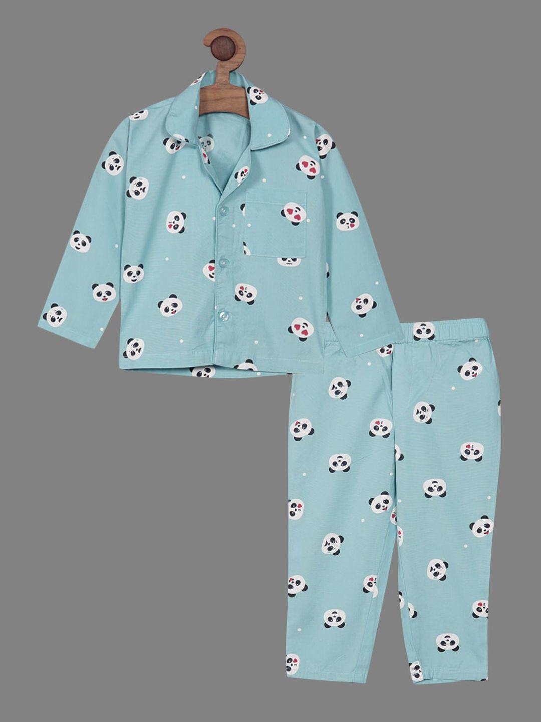 rikidoos boys conversational printed pure cotton night suit