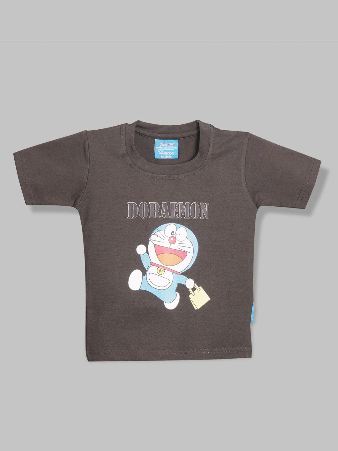 rikidoos boys doraemon printed cotton t-shirt