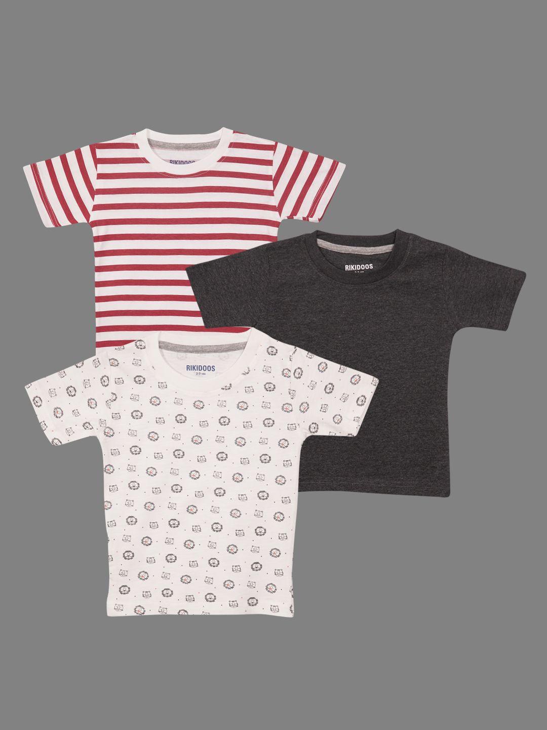 rikidoos boys pack of 3 striped t-shirt
