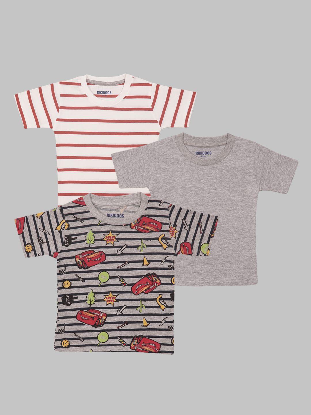 rikidoos boys pack of 3 striped t-shirt