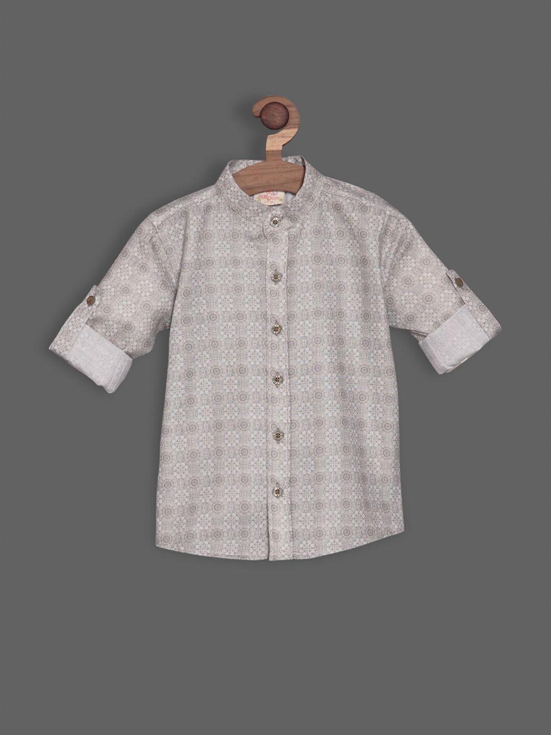 rikidoos boys printed casual cotton shirt