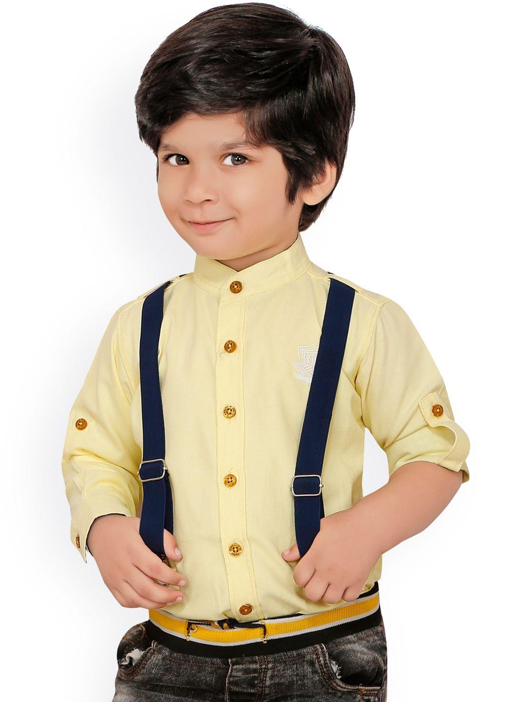 rikidoos boys yellow opaque casual shirt