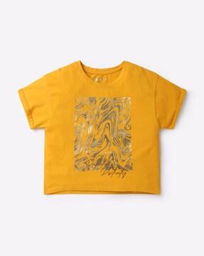 riley shiny graphic print round-neck t-shirt