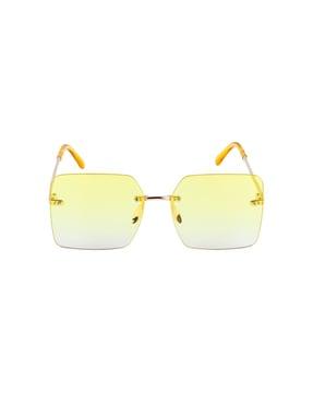 rimless frame square sunglasses
