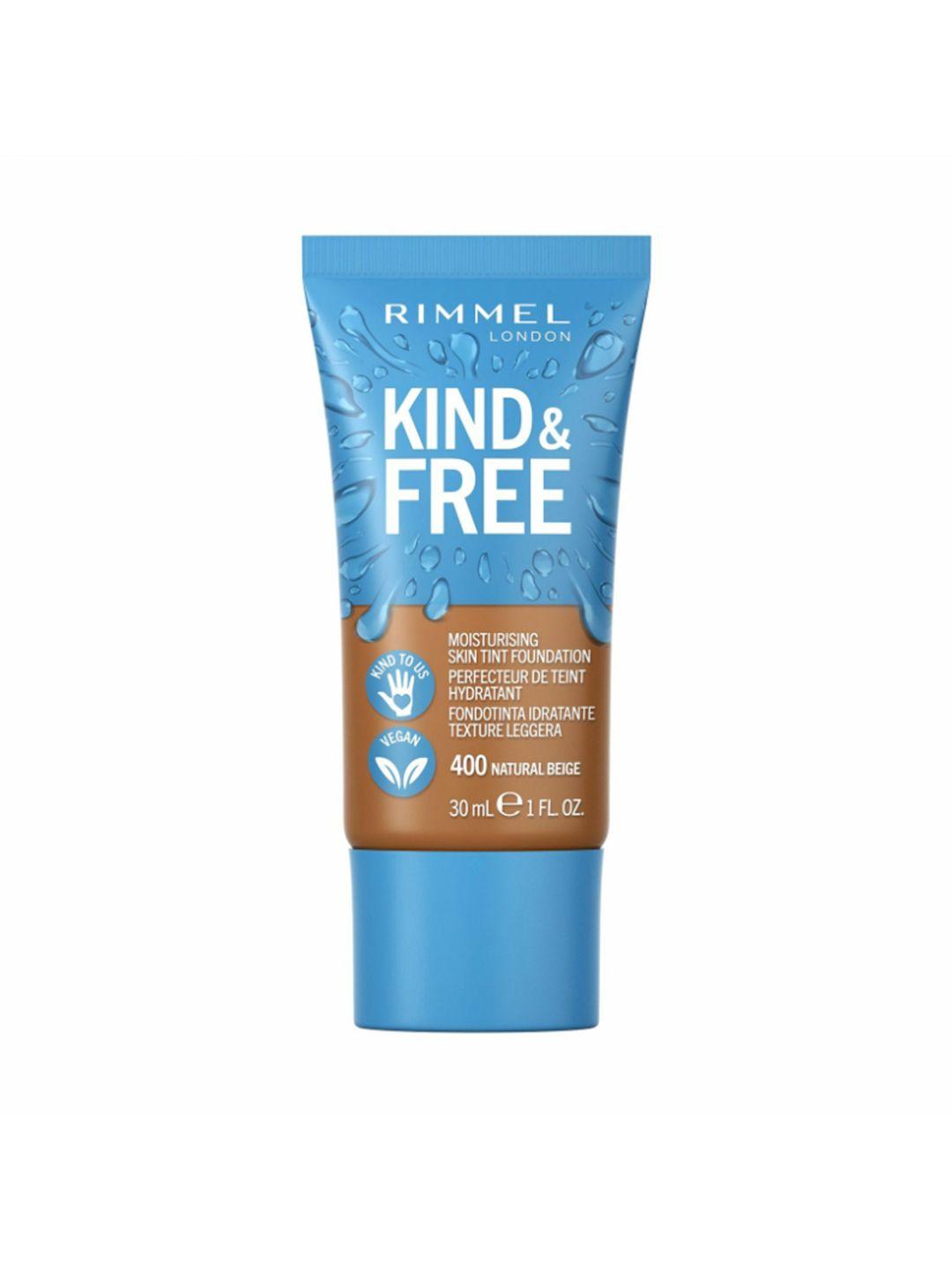 rimmel london kind & free vegan moisturizing skin tint foundation 30ml - natural beige 400