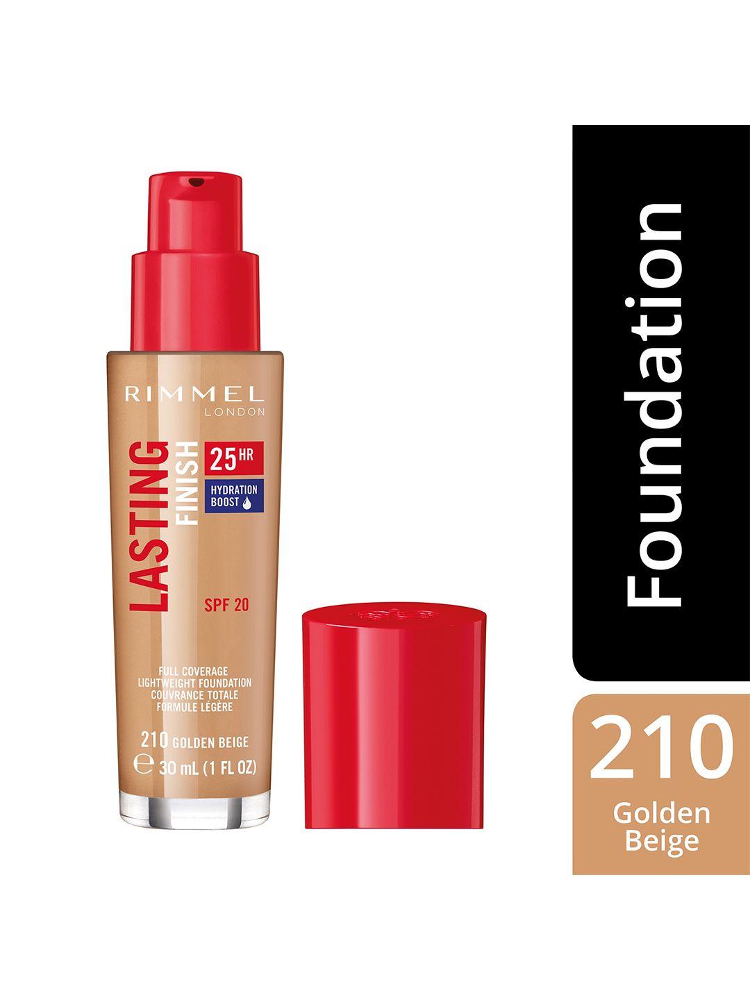 rimmel london lasting finish 25 hour spf 20 foundation 30 ml - golden beige 210