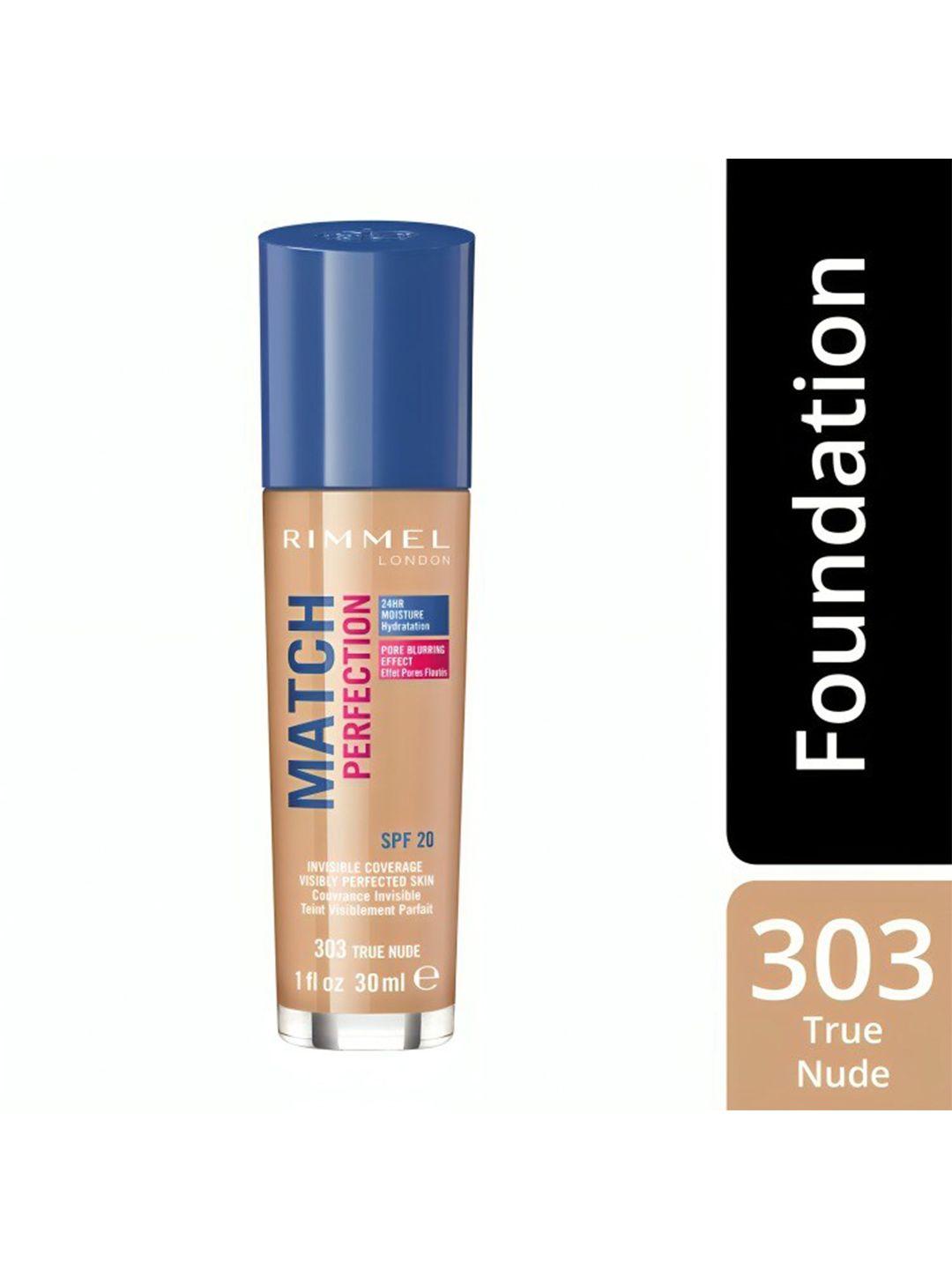 rimmel london match perfection spf 20 foundation 30 ml - true nude 303