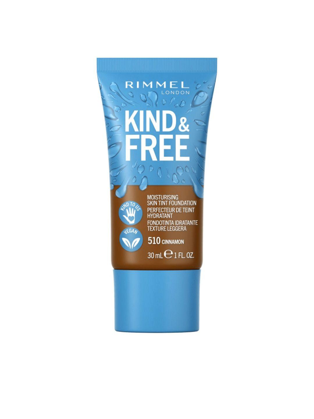 rimmel london vegan kind & free moisturising skin tint foundation 30 ml - cinnamon 510