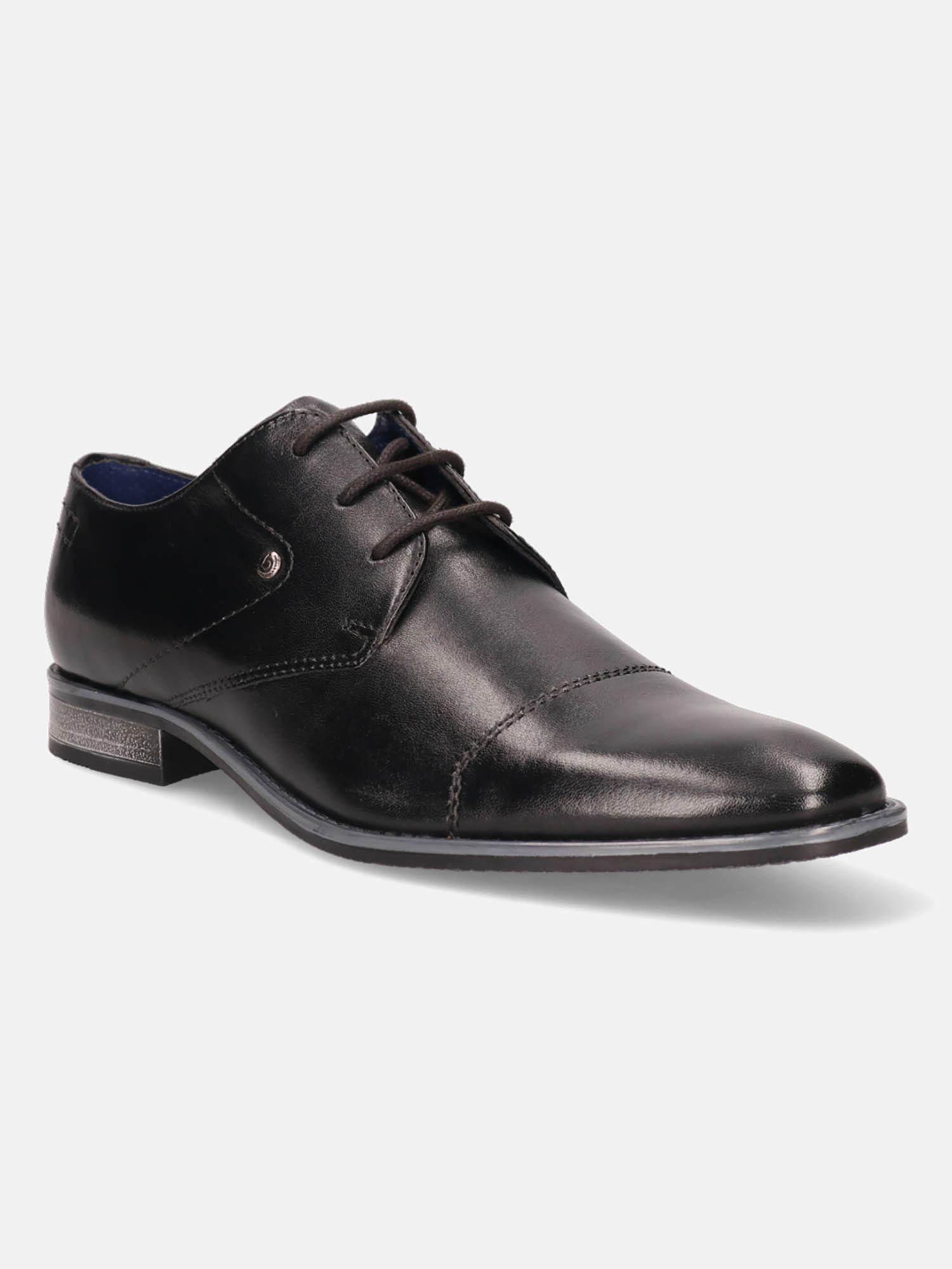 rinaldo eco black men leather derby formal shoes