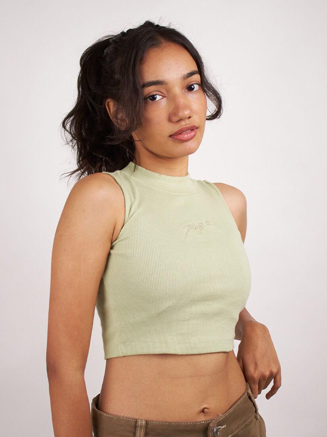 ripoff sleeveless cotton fitted crop top