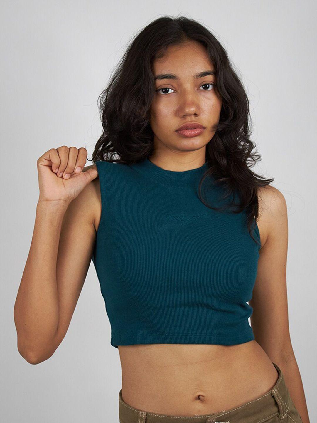 ripoff sleeveless cotton fitted crop top