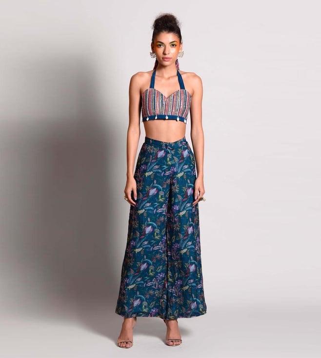 rishi and vibhuti botanical blends teal shades pants