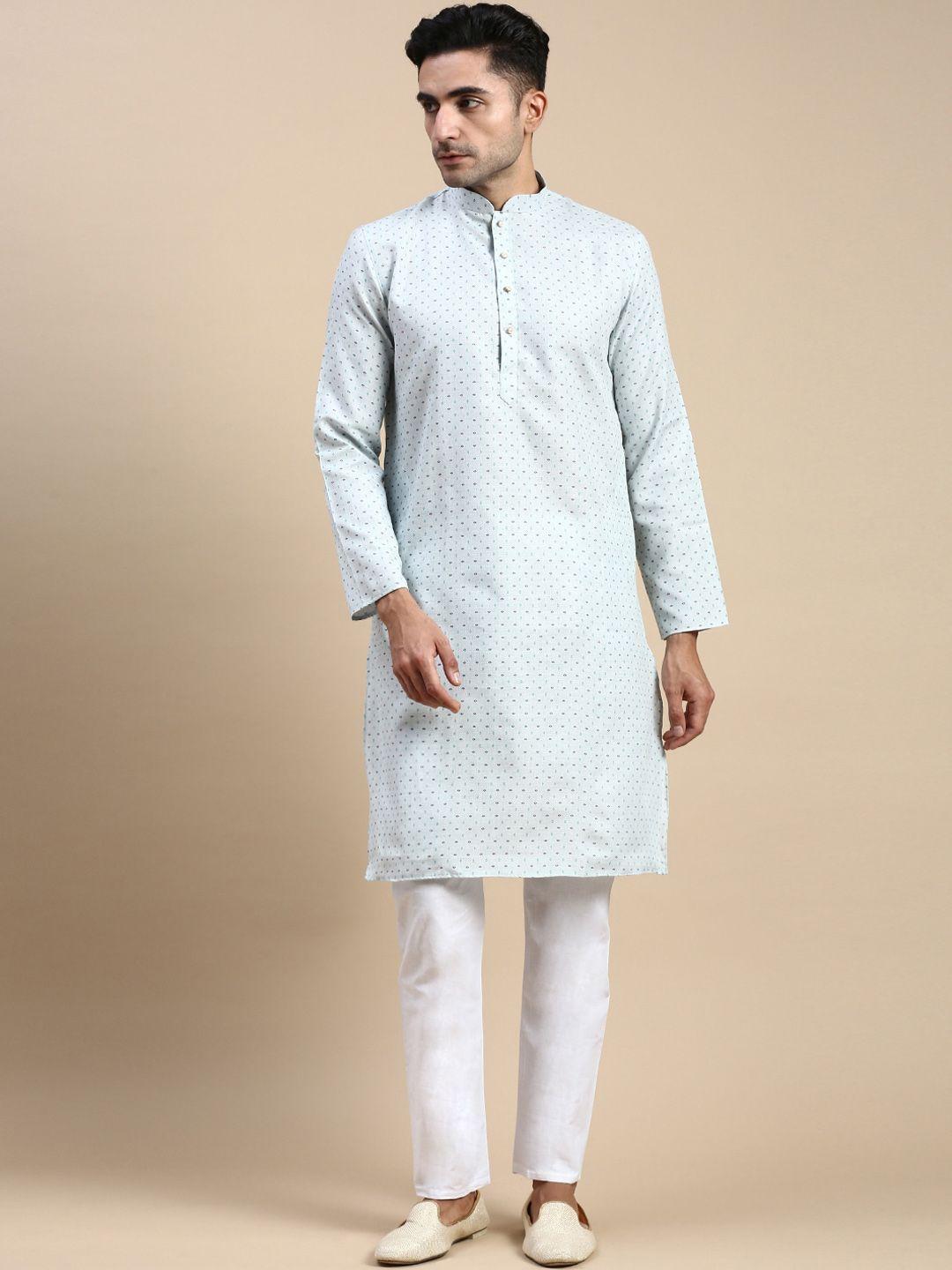 rishika geometric printed pure cotton straight kurta