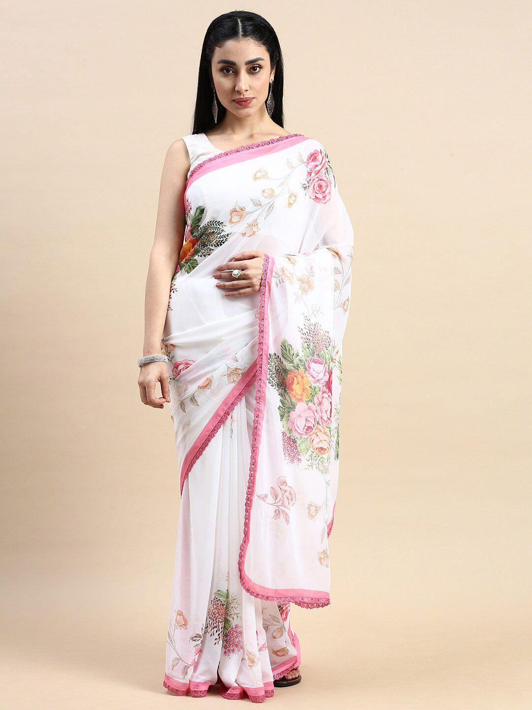 rishika floral printed chanderi saree