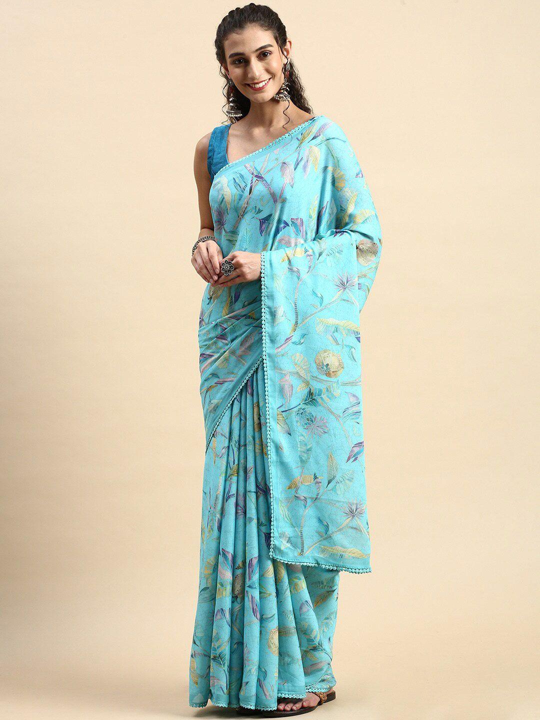 rishika floral printed chanderi saree