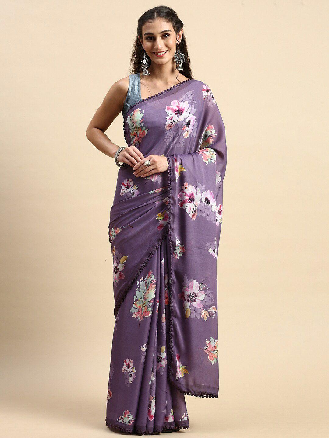 rishika floral printed chanderi saree