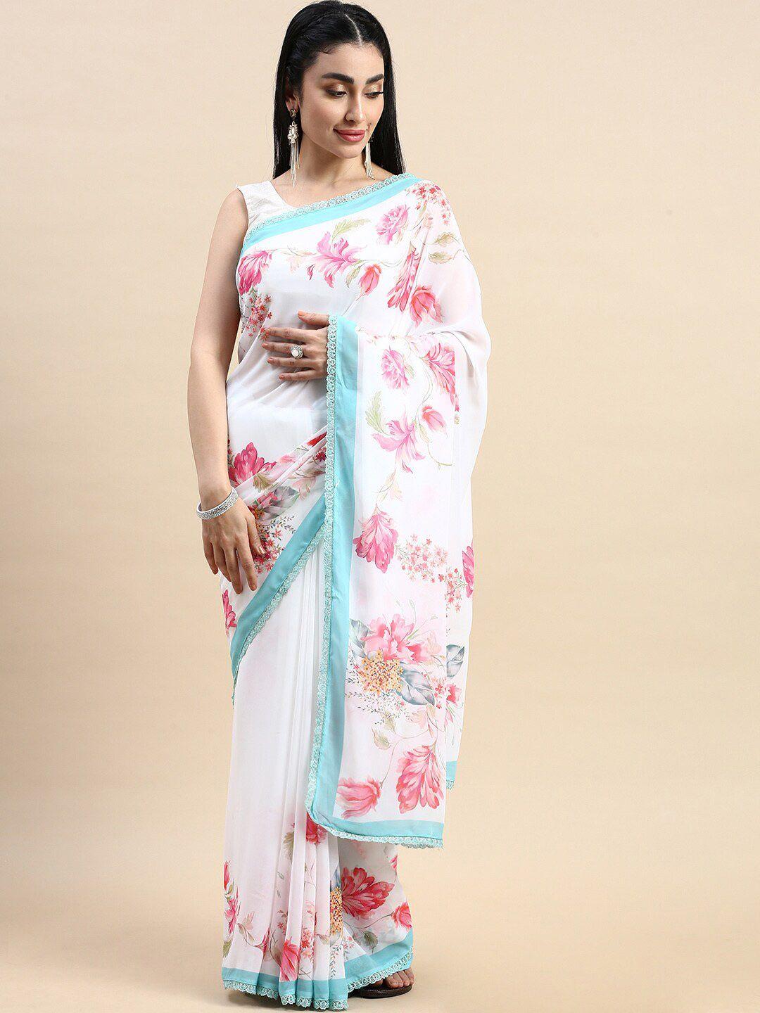 rishika floral printed chanderi saree