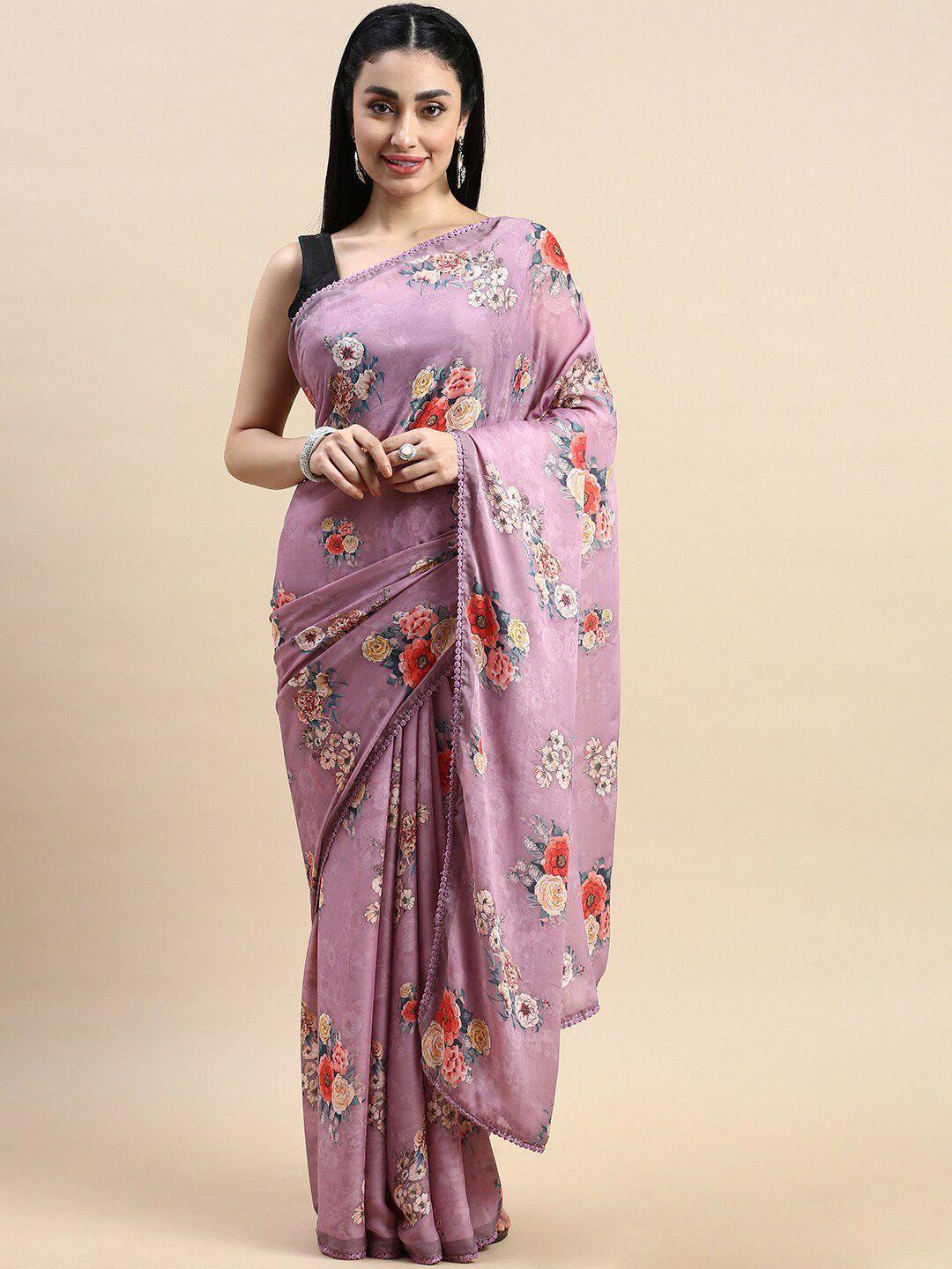 rishika floral printed chanderi saree