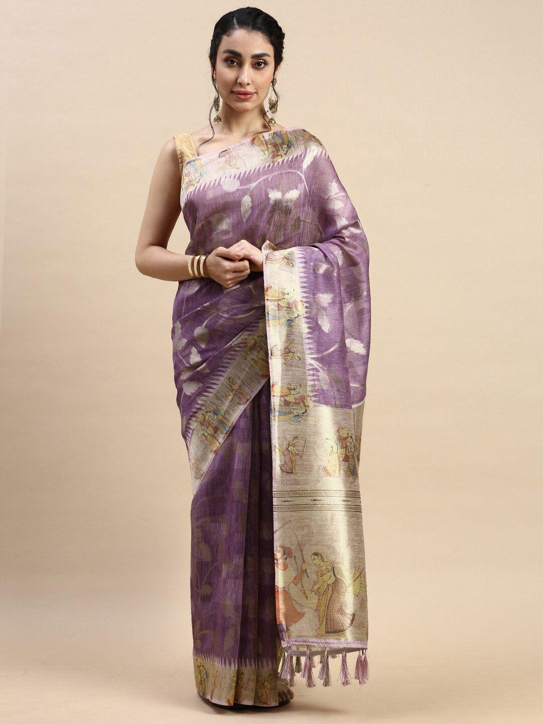 rishika floral woven design saree