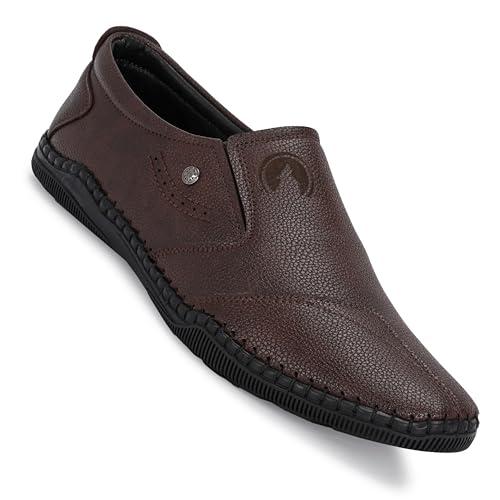 rising wolf men's formal shoe (brown, 7)